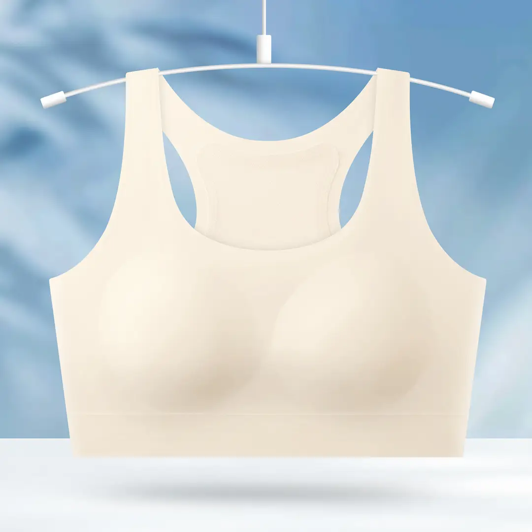 Girls' Bra for the Second and Third Stages of Development, Fixed Cup Sports Anti-Shock Lifting Vest, Breathable Student Underwear for Girls