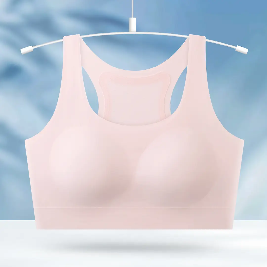 Girls' Bra for the Second and Third Stages of Development, Fixed Cup Sports Anti-Shock Lifting Vest, Breathable Student Underwear for Girls