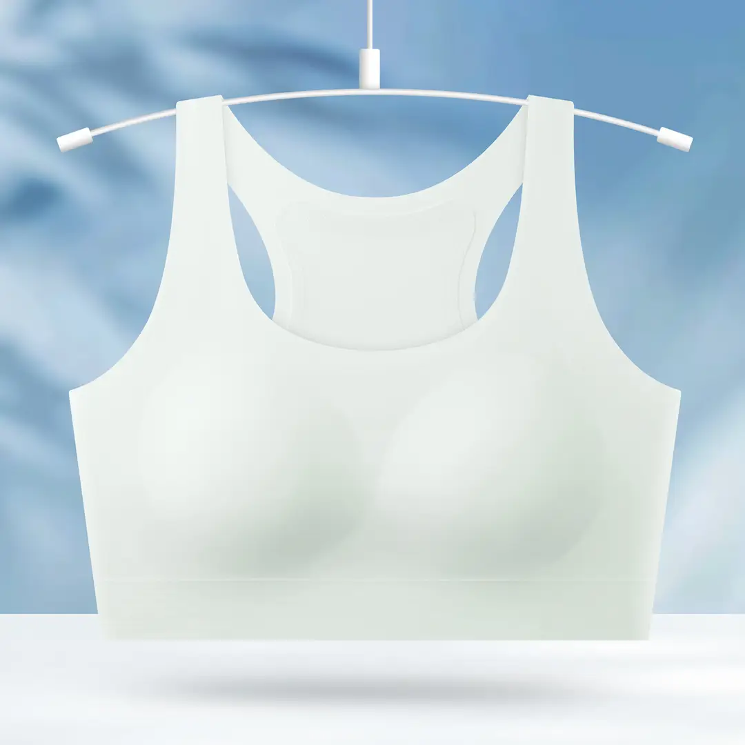 Girls' Bra for the Second and Third Stages of Development, Fixed Cup Sports Anti-Shock Lifting Vest, Breathable Student Underwear for Girls