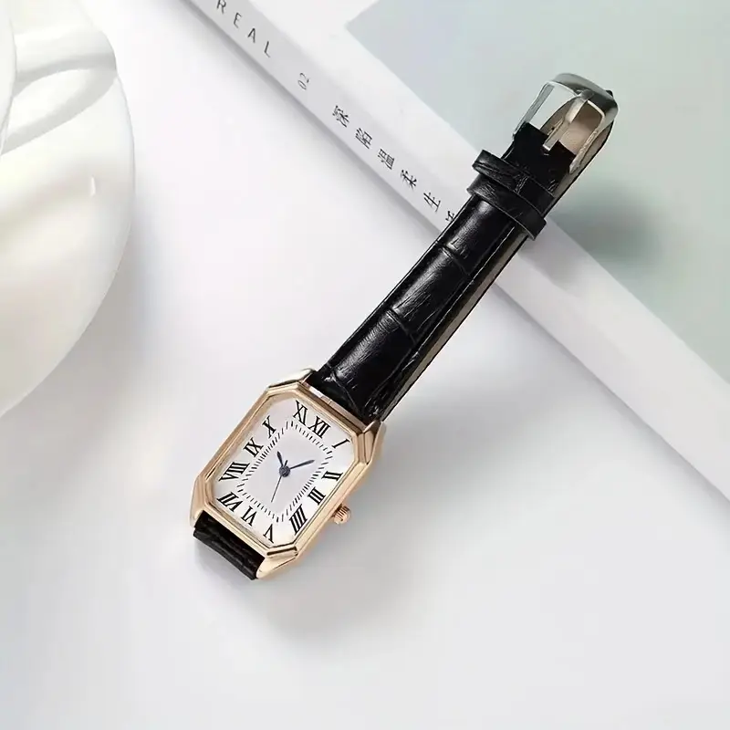 Cross-Border Hot-Selling Leather Strap Women's Watches, Light Luxury Fashion Quartz Watches, Niche Square Watches, In-Stock Wholesale — feature 1