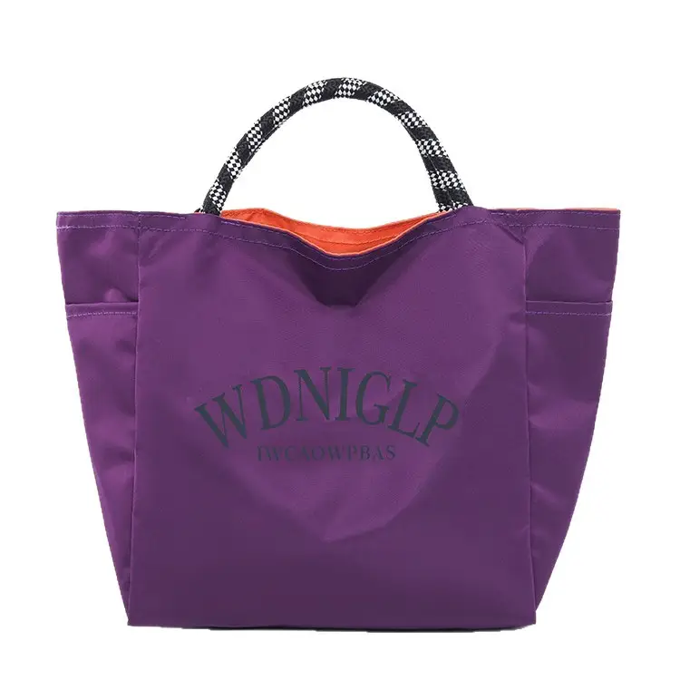 Cross-Border Solid Color Women's Tote Bag with Letter Print, Versatile Shopping Bag, Large Capacity Shoulder Handbag
