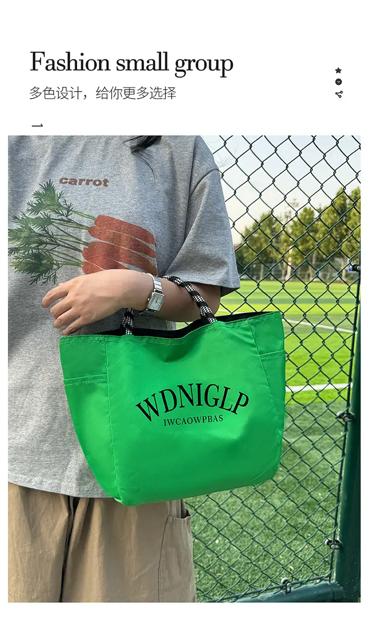 Cross-Border Solid Color Women's Tote Bag with Letter Print, Versatile Shopping Bag, Large Capacity Shoulder Handbag — feature 7