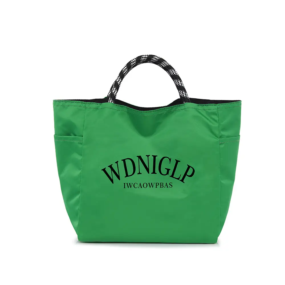 Cross-Border Solid Color Women's Tote Bag with Letter Print, Versatile Shopping Bag, Large Capacity Shoulder Handbag