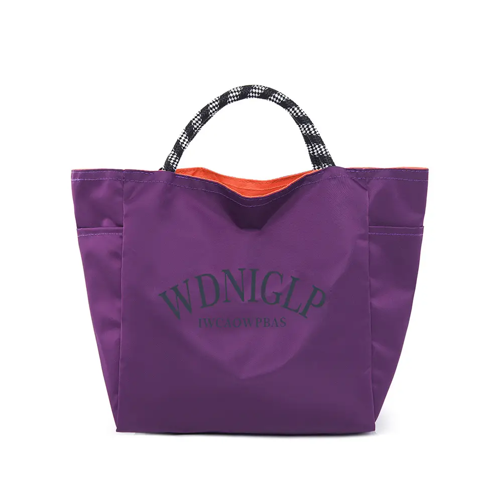 Cross-Border Solid Color Women's Tote Bag with Letter Print, Versatile Shopping Bag, Large Capacity Shoulder Handbag