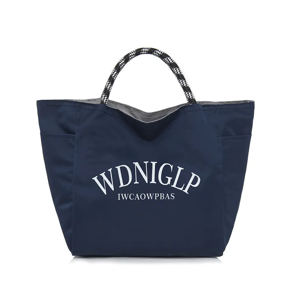 Cross-Border Solid Color Women's Tote Bag with Letter Print, Versatile Shopping Bag, Large Capacity Shoulder Handbag