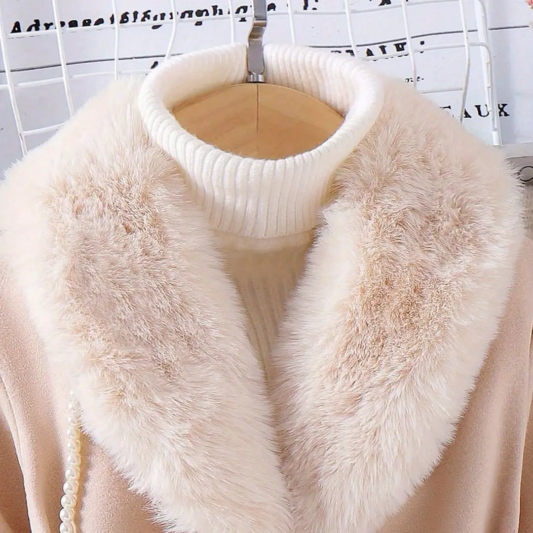 Girls' Outwear Autumn and Winter Foreign Trade Style Children's Clothing Fashionable Fur Collar Cardigan Mid-Length Woolen Coat for Older Children — feature 4