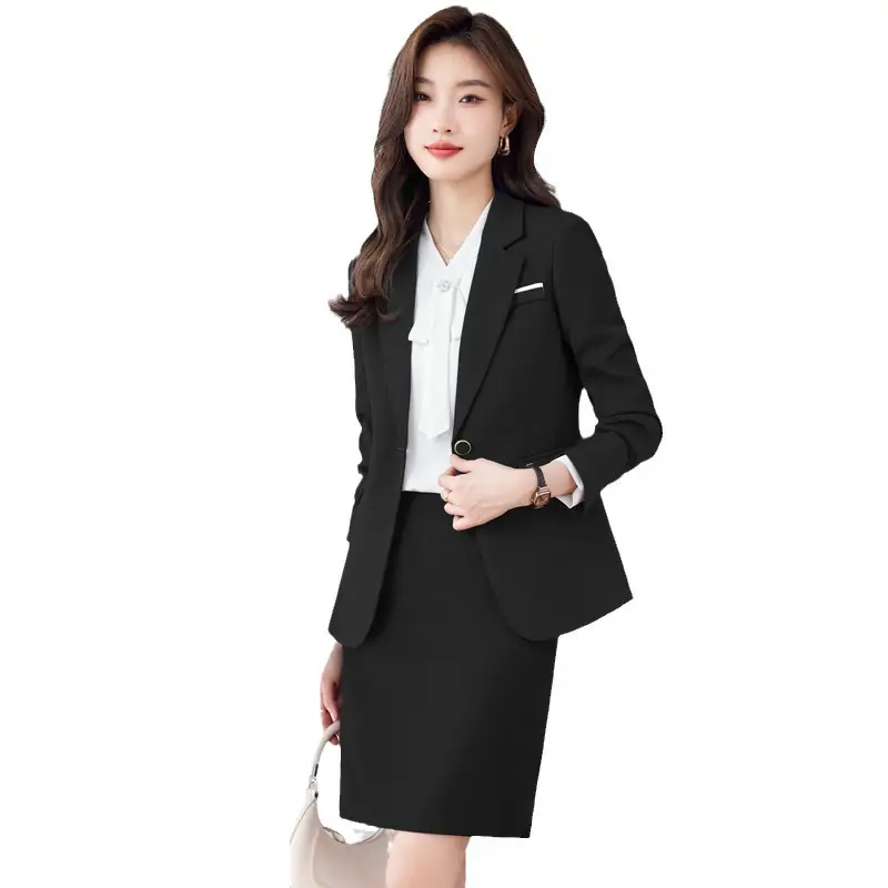 Blue Suit Set for Women, New Spring and Autumn Style, Hotel Manager Work Uniform, Formal Professional Suit Jacket