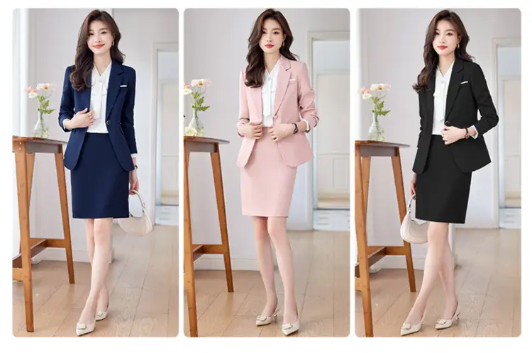 Blue Suit Set for Women, New Spring and Autumn Style, Hotel Manager Work Uniform, Formal Professional Suit Jacket — feature 13