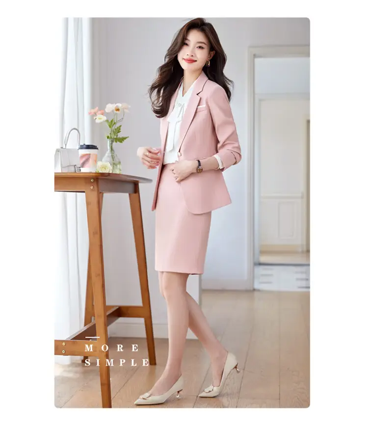 Blue Suit Set for Women, New Spring and Autumn Style, Hotel Manager Work Uniform, Formal Professional Suit Jacket — feature 22