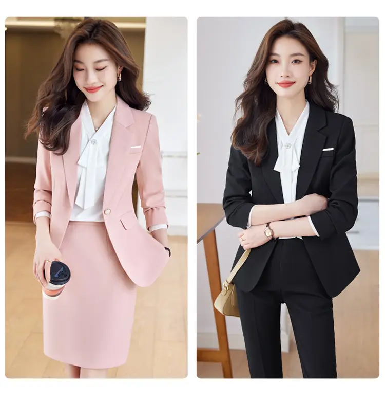 Blue Suit Set for Women, New Spring and Autumn Style, Hotel Manager Work Uniform, Formal Professional Suit Jacket — feature 23