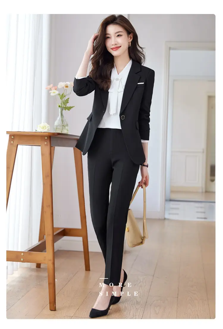 Blue Suit Set for Women, New Spring and Autumn Style, Hotel Manager Work Uniform, Formal Professional Suit Jacket — feature 24