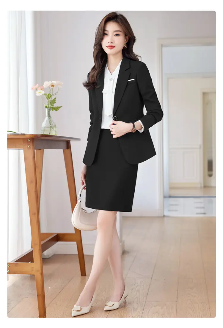 Blue Suit Set for Women, New Spring and Autumn Style, Hotel Manager Work Uniform, Formal Professional Suit Jacket — feature 25