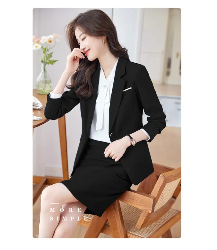 Blue Suit Set for Women, New Spring and Autumn Style, Hotel Manager Work Uniform, Formal Professional Suit Jacket — feature 26