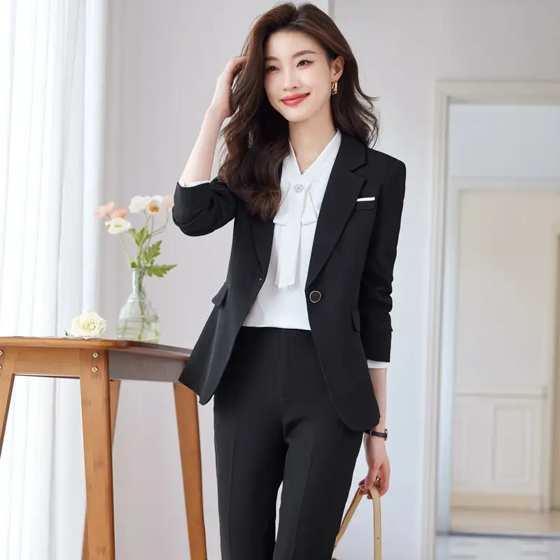 Blue Suit Set for Women, New Spring and Autumn Style, Hotel Manager Work Uniform, Formal Professional Suit Jacket — feature 3
