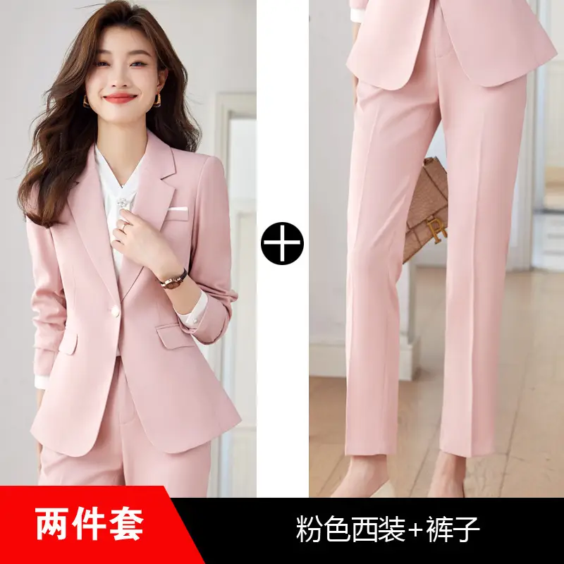 Blue Suit Set for Women, New Spring and Autumn Style, Hotel Manager Work Uniform, Formal Professional Suit Jacket