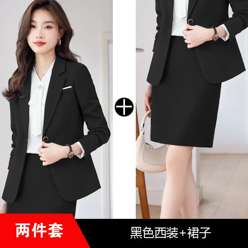 Blue Suit Set for Women, New Spring and Autumn Style, Hotel Manager Work Uniform, Formal Professional Suit Jacket