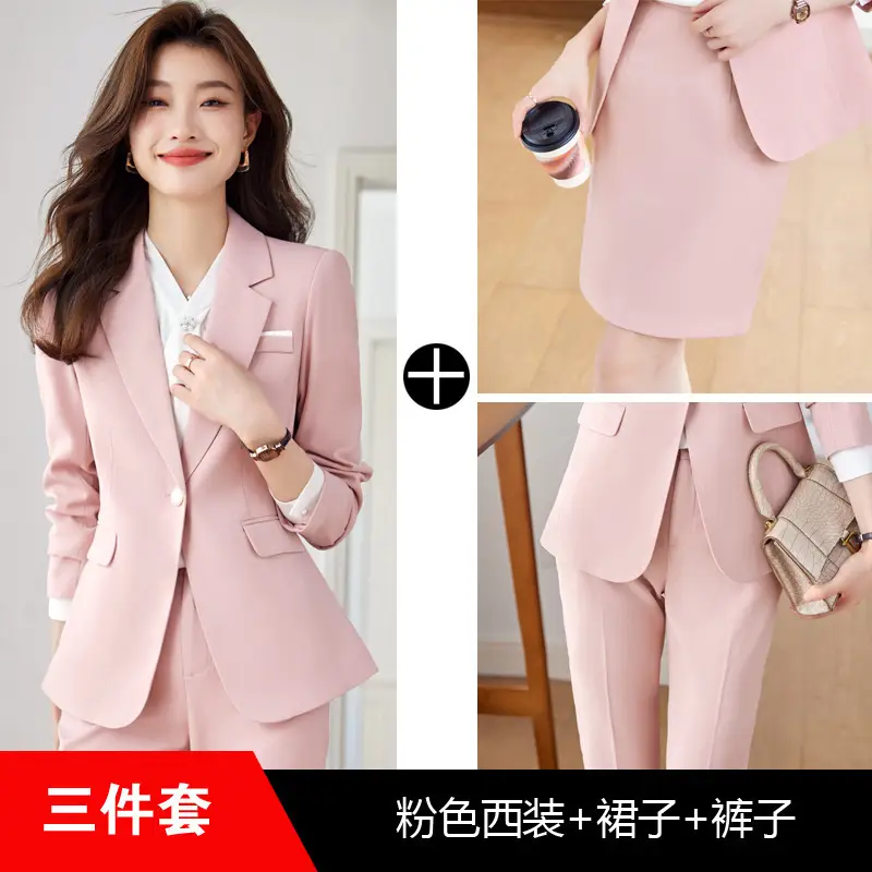 Blue Suit Set for Women, New Spring and Autumn Style, Hotel Manager Work Uniform, Formal Professional Suit Jacket