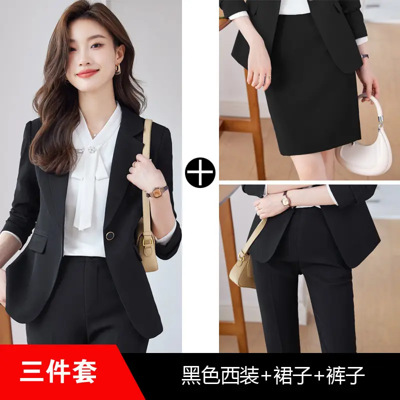 Blue Suit Set for Women, New Spring and Autumn Style, Hotel Manager Work Uniform, Formal Professional Suit Jacket