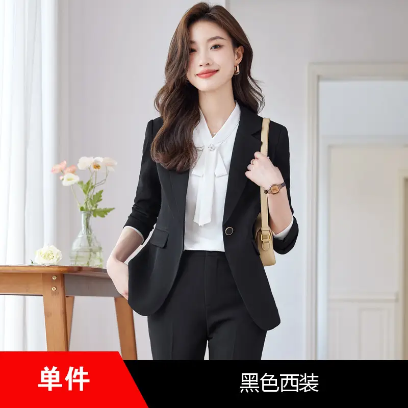 Blue Suit Set for Women, New Spring and Autumn Style, Hotel Manager Work Uniform, Formal Professional Suit Jacket