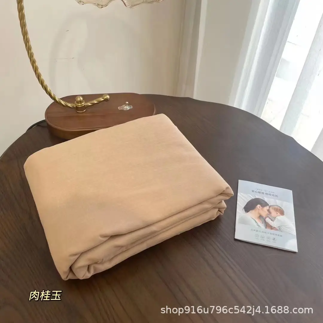 All-Cotton Double-Layer Gauze Bed Sheet, Class a Maternal and Infant Grade Pure Cotton Aerobic Gauze, Single Item, Solid Color, Single/Double Bed Sheet, Fitted Sheet