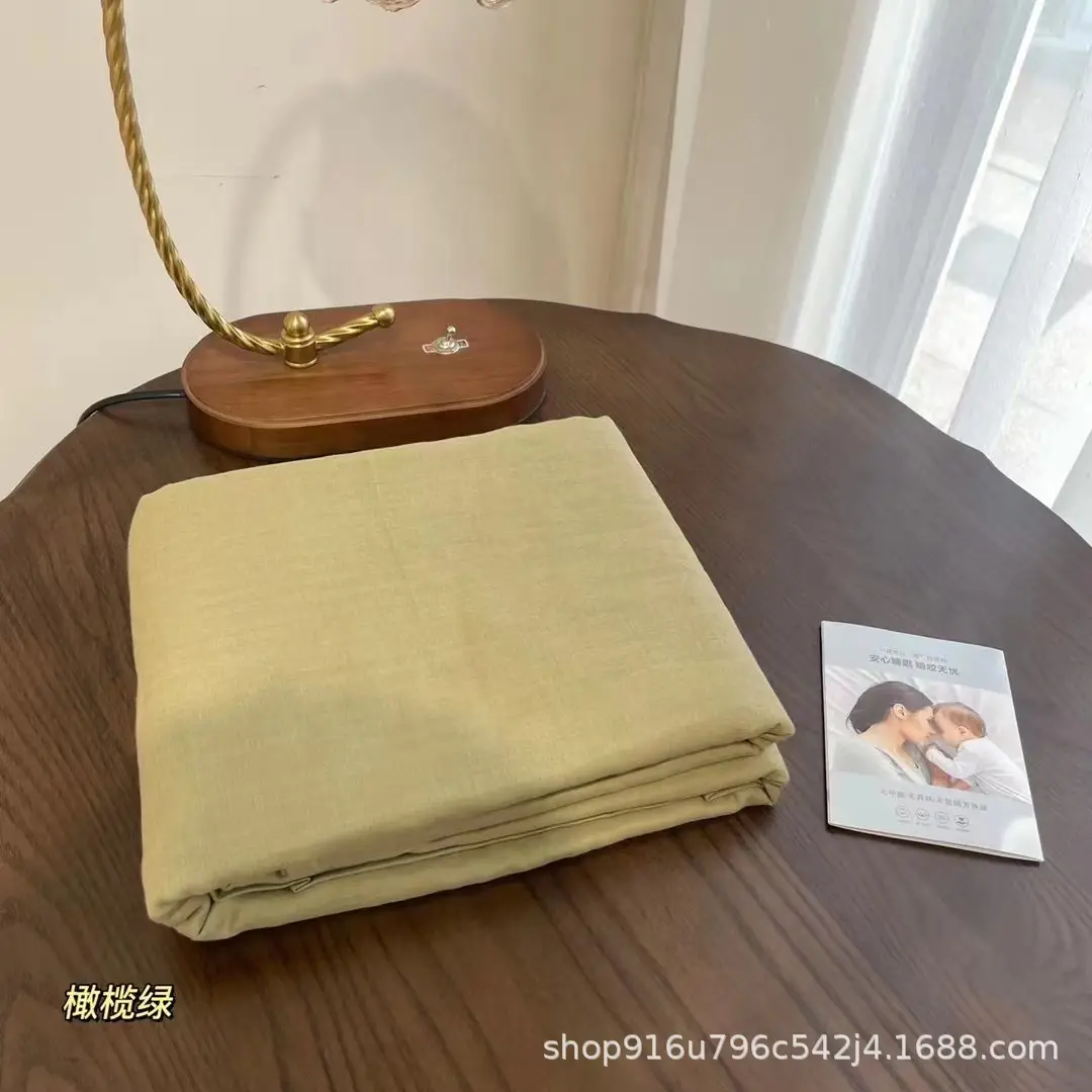 All-Cotton Double-Layer Gauze Bed Sheet, Class a Maternal and Infant Grade Pure Cotton Aerobic Gauze, Single Item, Solid Color, Single/Double Bed Sheet, Fitted Sheet — feature 10