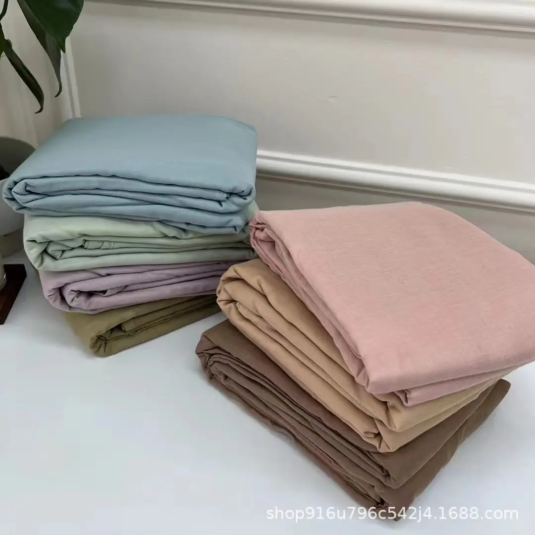 All-Cotton Double-Layer Gauze Bed Sheet, Class a Maternal and Infant Grade Pure Cotton Aerobic Gauze, Single Item, Solid Color, Single/Double Bed Sheet, Fitted Sheet — feature 2