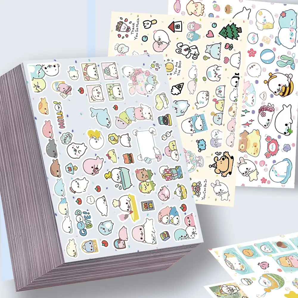 8 Sheets of Bean Sesame Seal Mamegoma Die-Cut Stickers Graffiti Decoration Notebook Packaging Material Waterproof Stickers - Image 2