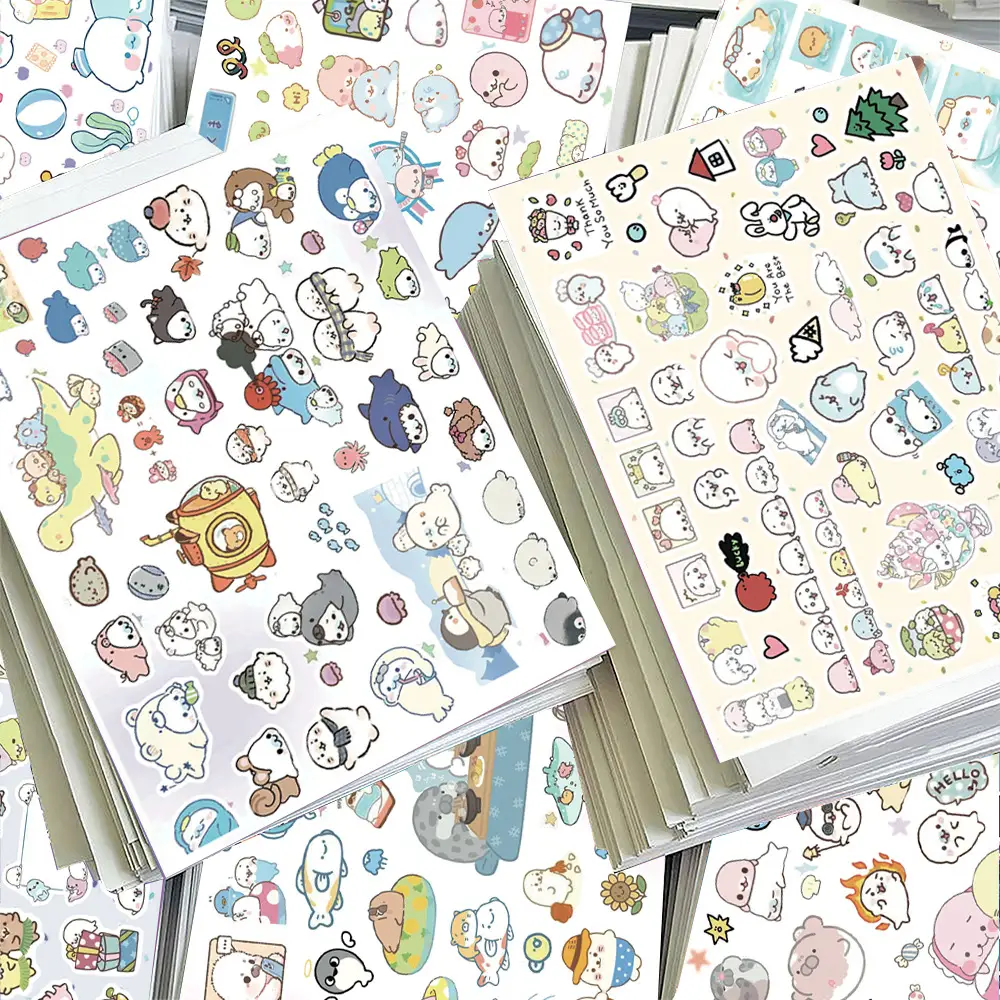 8 Sheets of Bean Sesame Seal Mamegoma Die-Cut Stickers Graffiti Decoration Notebook Packaging Material Waterproof Stickers - Image 3