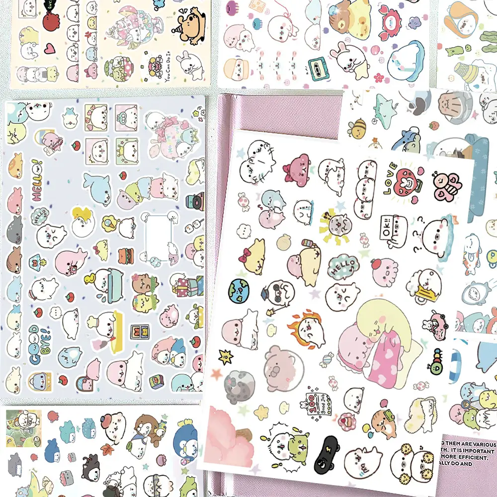 8 Sheets of Bean Sesame Seal Mamegoma Die-Cut Stickers Graffiti Decoration Notebook Packaging Material Waterproof Stickers - Image 4
