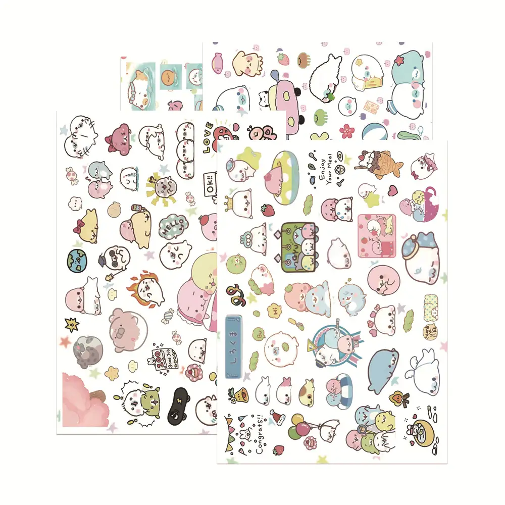 8 Sheets of Bean Sesame Seal Mamegoma Die-Cut Stickers Graffiti Decoration Notebook Packaging Material Waterproof Stickers - Image 6