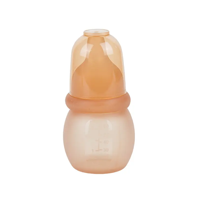New Mini Full Silicone Baby Bottle 60ml for Newborns, Anti-Colic Bottle for Young Babies, Cross-Border