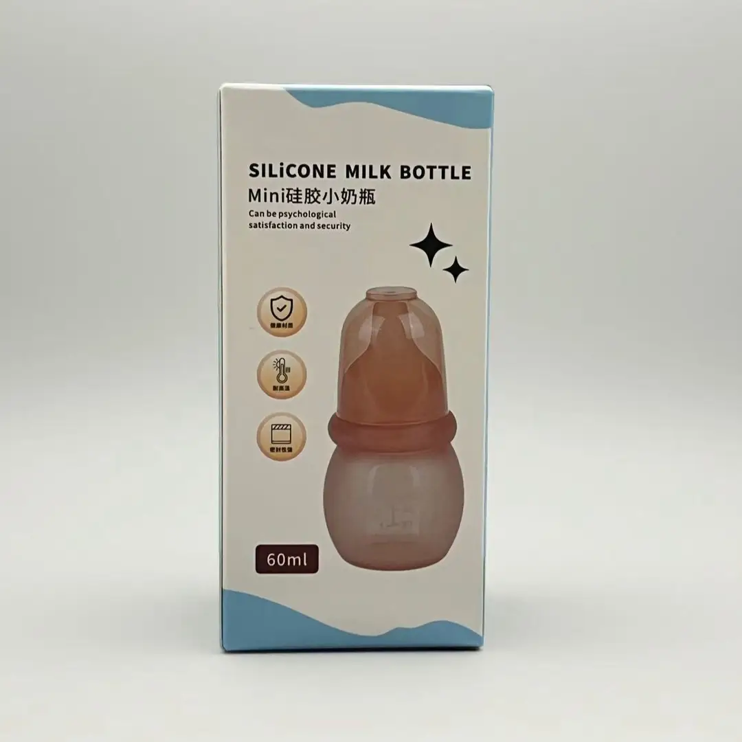 New Mini Full Silicone Baby Bottle 60ml for Newborns, Anti-Colic Bottle for Young Babies, Cross-Border