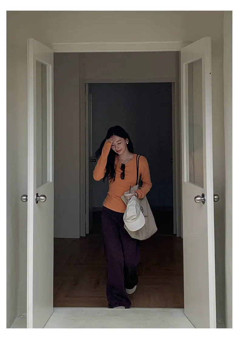 Huang Zheng Basic Embroidered Brushed T-Shirt for Women, Winter Korean Style, Elastic Slim Fit, Slimming Inner Layer Base Shirt 530867 — feature 13
