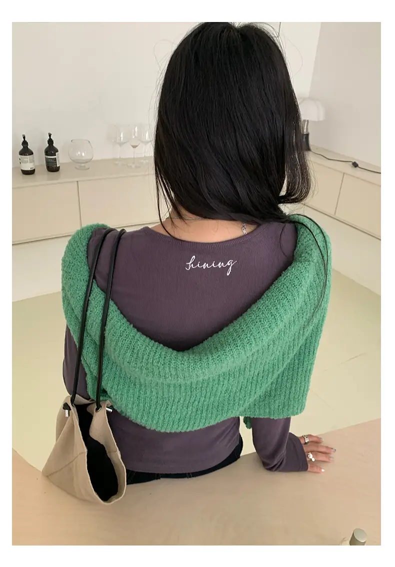 Huang Zheng Basic Embroidered Brushed T-Shirt for Women, Winter Korean Style, Elastic Slim Fit, Slimming Inner Layer Base Shirt 530867 — feature 24