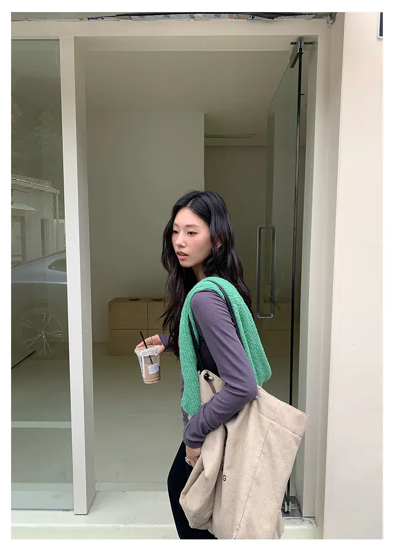 Huang Zheng Basic Embroidered Brushed T-Shirt for Women, Winter Korean Style, Elastic Slim Fit, Slimming Inner Layer Base Shirt 530867 — feature 25