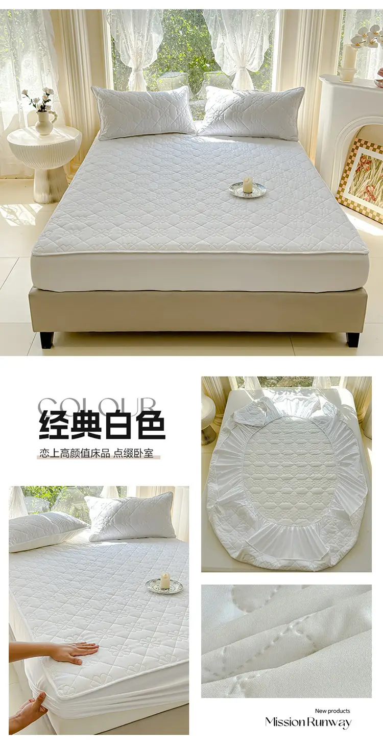 Waterproof and Urine-Proof Quilted Mattress Protector with Elastic Band for Hotel Use — feature 23