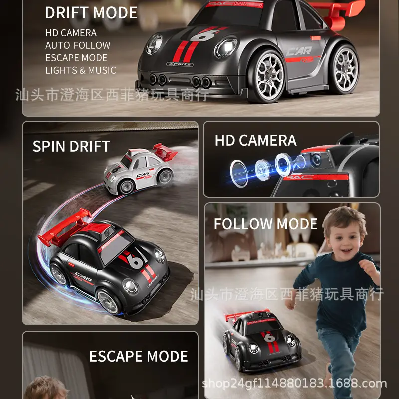 Cross-Border Remote Control Mini Car with Camera and Photo Function, Cartoon Q-Version Mini Screen-Controlled Racing Car, Drifting C6 Remote Control Car Toy — feature 27