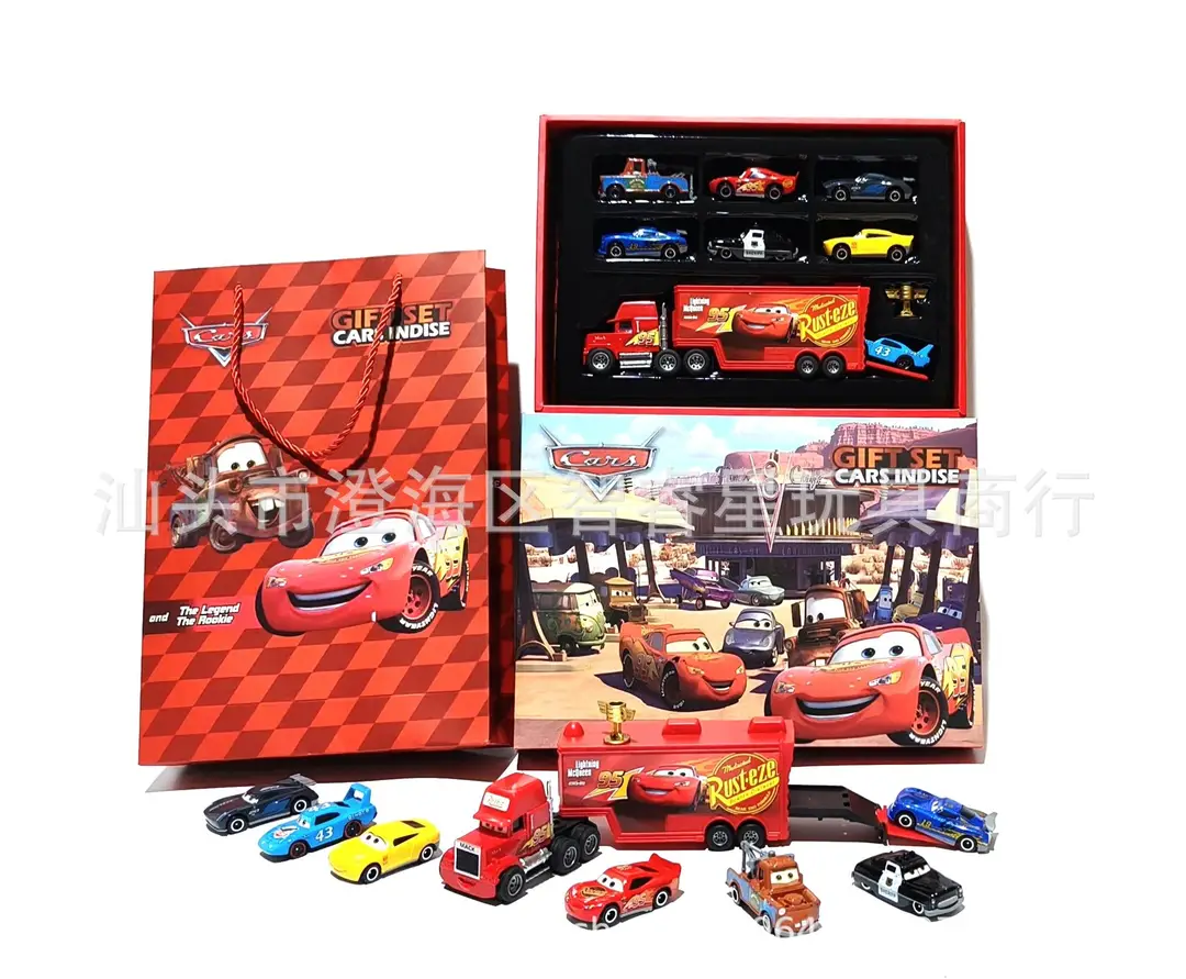 【Direct from Manufacturer】Cars Lightning Mcqueen Children's Toy Sliding Alloy Car Gift Box Set