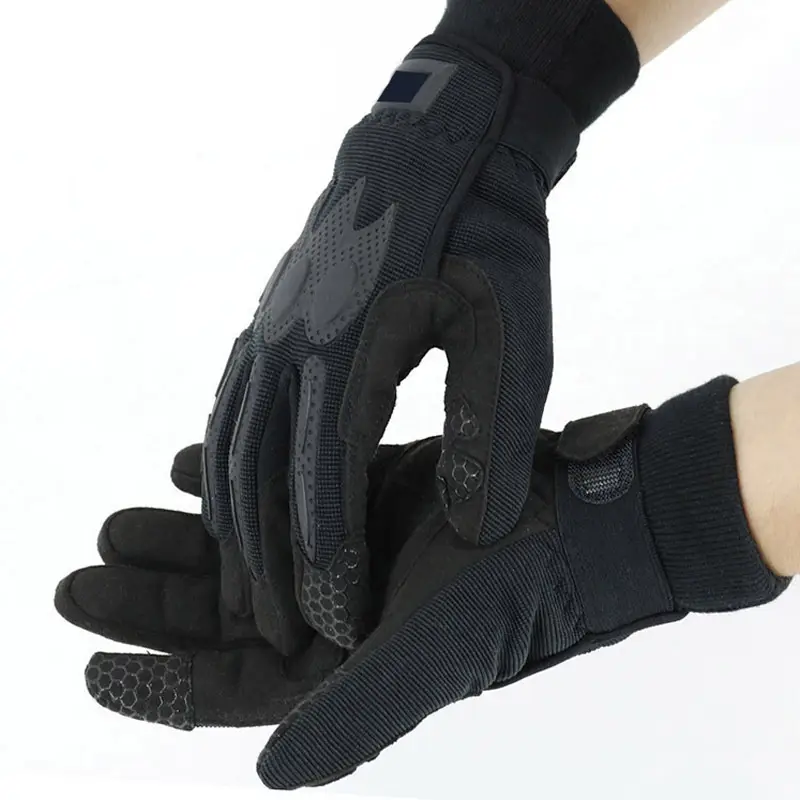 Black Full Finger Tactical Gloves with Touchscreen Support - Image 8