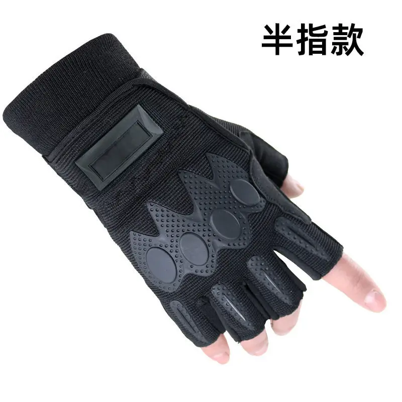 Black Full Finger Tactical Gloves with Touchscreen Support - Image 3