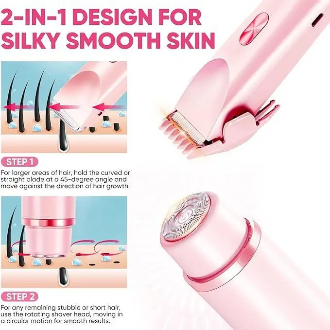 Cross-Border Amazon Hot-Selling Electric Double-Head Hair Removal Device for Women, Private Area Shaver, Hair Trimmer, Hair Clipper Wholesale