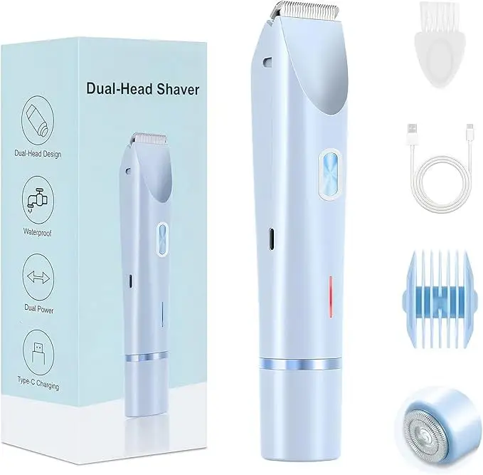 Cross-Border Amazon Hot-Selling Electric Double-Head Hair Removal Device for Women, Private Area Shaver, Hair Trimmer, Hair Clipper Wholesale