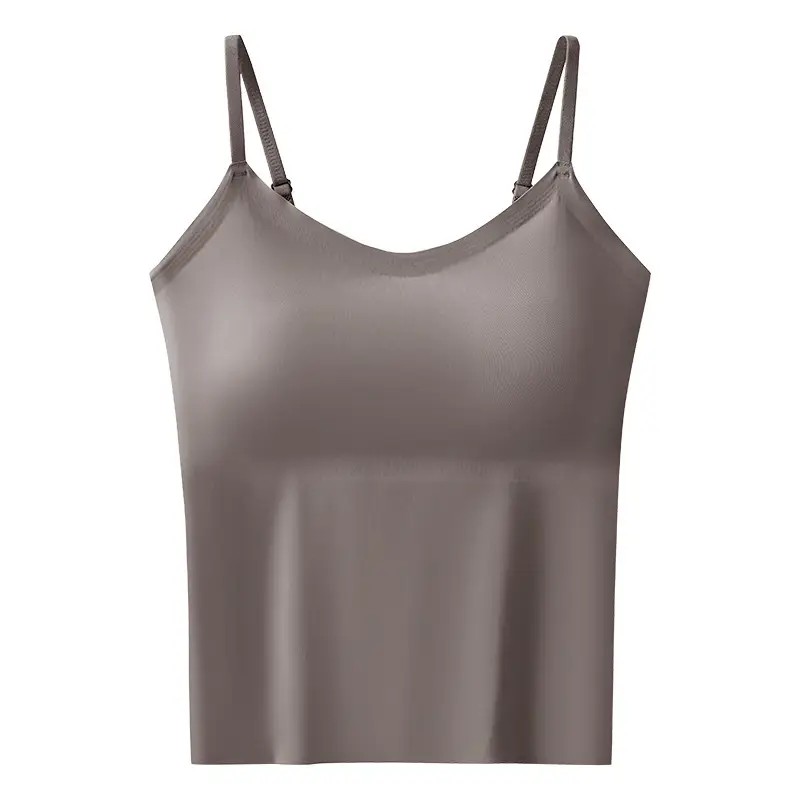 6617 All-In-One Camisole with Fixed Cups, Seamless Versatile Tank Top, Simple V-Neck, Gathers and Supports the Side Breasts, Non-Curling Edges — feature 5