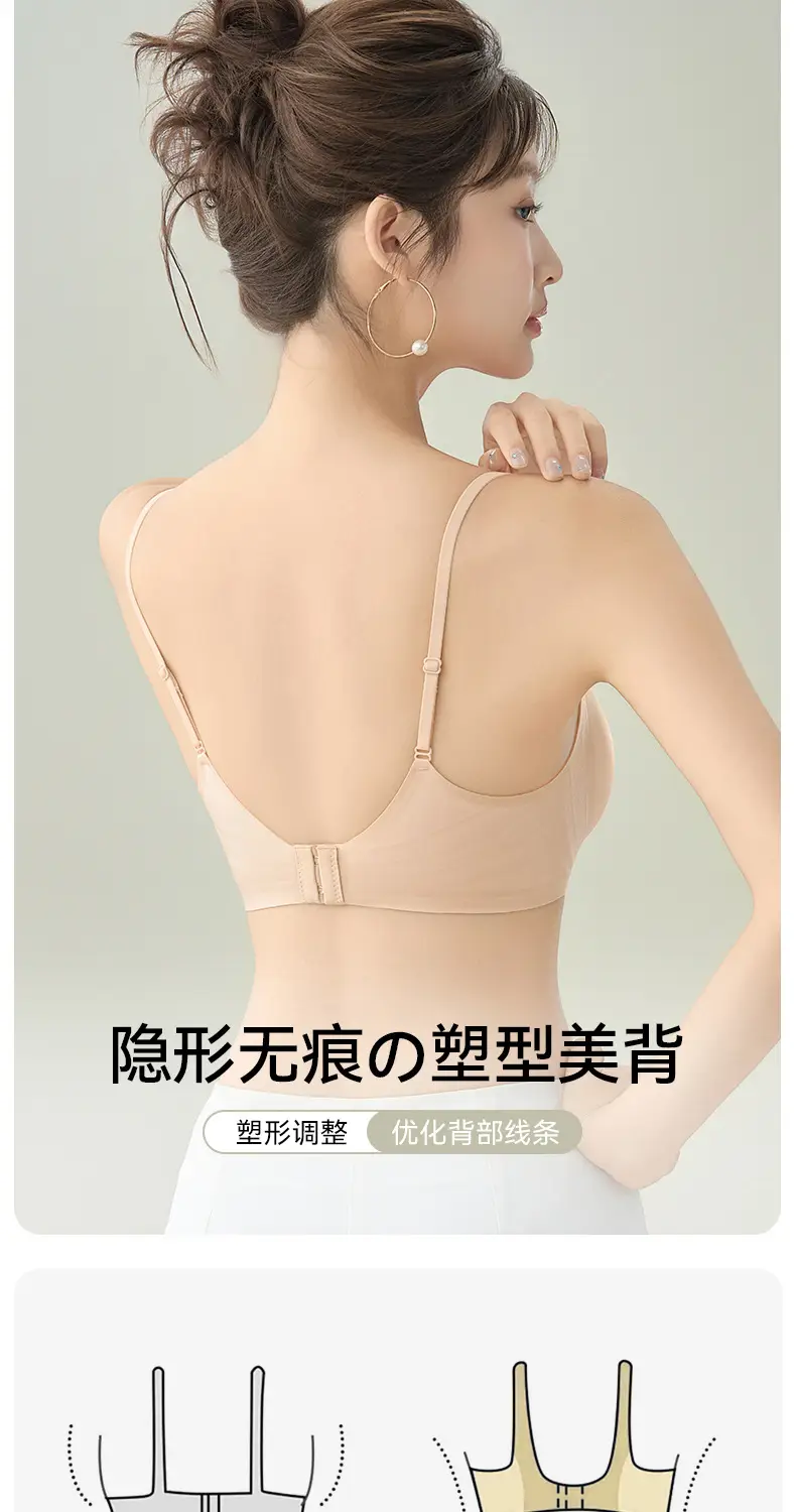 French-Style Seamless Soft Support Satin Anti-Sagging Bra for Small Busts, Lightweight, Soft, Comfortable, Thin Style for Women — feature 10
