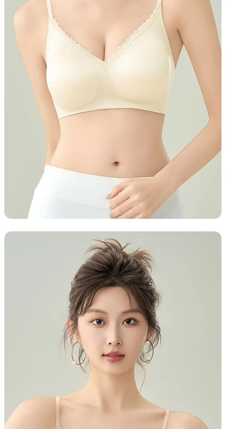 French-Style Seamless Soft Support Satin Anti-Sagging Bra for Small Busts, Lightweight, Soft, Comfortable, Thin Style for Women — feature 16