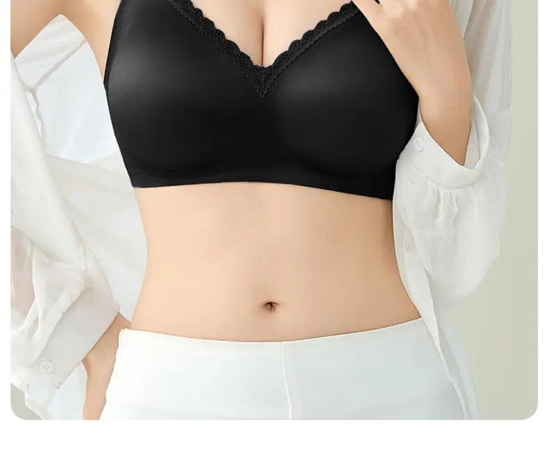 French-Style Seamless Soft Support Satin Anti-Sagging Bra for Small Busts, Lightweight, Soft, Comfortable, Thin Style for Women — feature 19