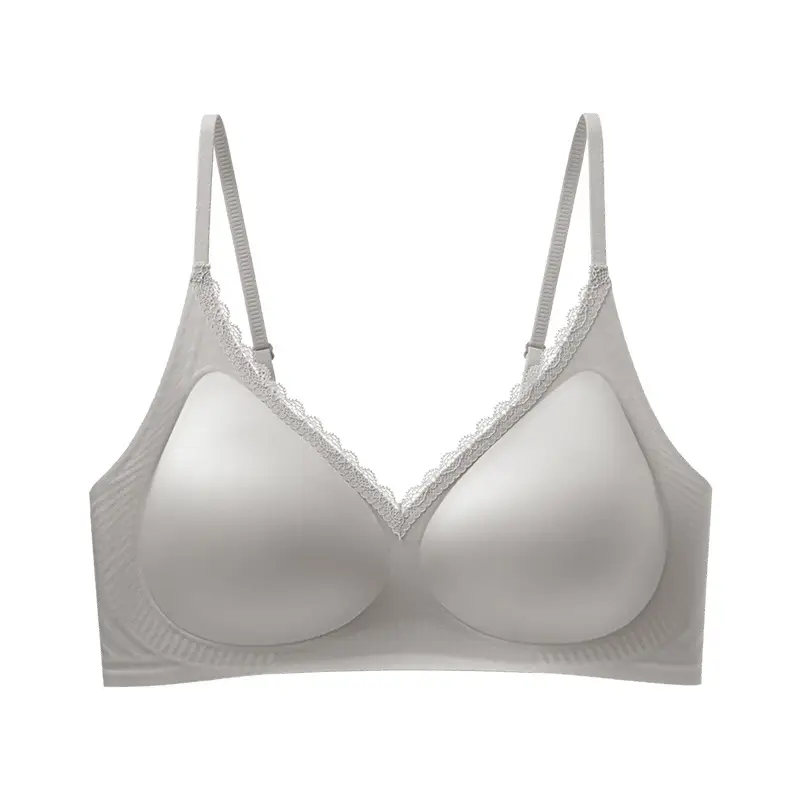French-Style Seamless Soft Support Satin Anti-Sagging Bra for Small Busts, Lightweight, Soft, Comfortable, Thin Style for Women