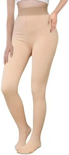 Black Translucent Pantyhose Leggings with Fleece Lining, Tight-Fitting Transparent Women's Tights - Faux Semi-Transparent Thermal Pantyhose