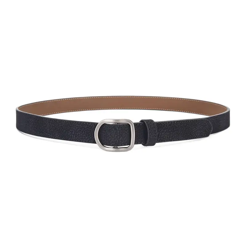 D-Shaped Smooth Buckle No-Punch Leather Belt for Women, Korean Style Fashion Simple Jeans Belt Versatile Decorative Belt - Image 8