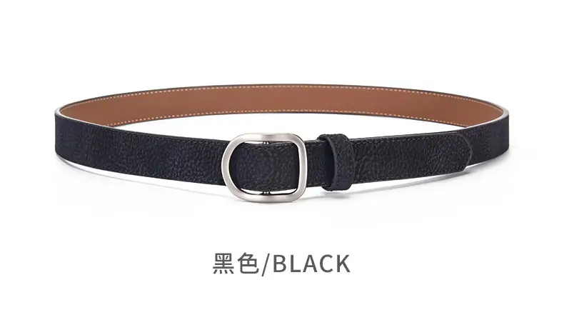 D-Shaped Smooth Buckle No-Punch Leather Belt for Women, Korean Style Fashion Simple Jeans Belt Versatile Decorative Belt — feature 10